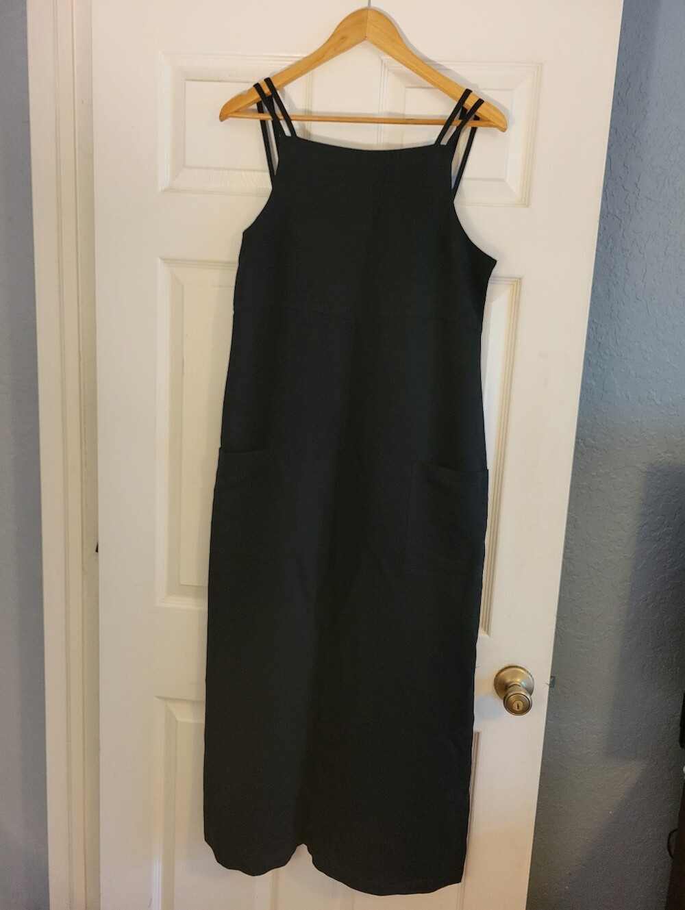 Cherokee Black Sleeveless Midi Jumper Dress with Double Straps Size Small